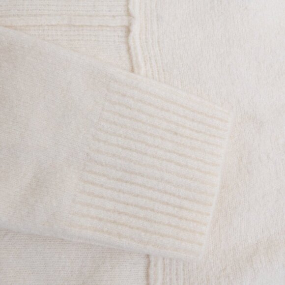 All Saints Lock Roll Neck Relaxed Fit Jumper Wool Yak Blend Soft Chalk White - Picture 13 of 14